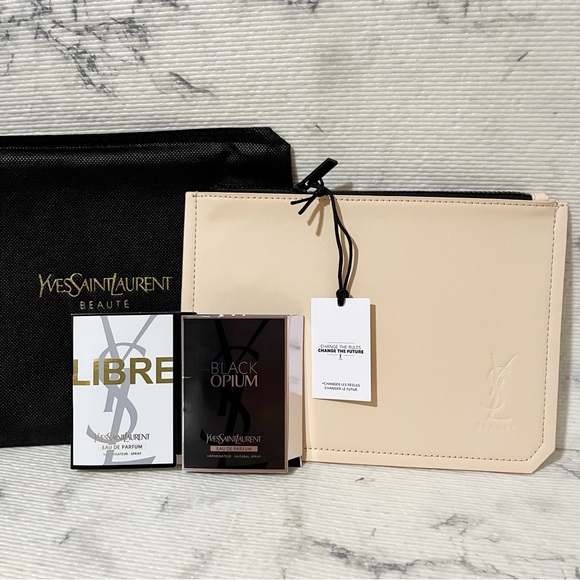YSL Beauty Pouch & Libre, Black Opium Scent Samples - Picture 1 of 9